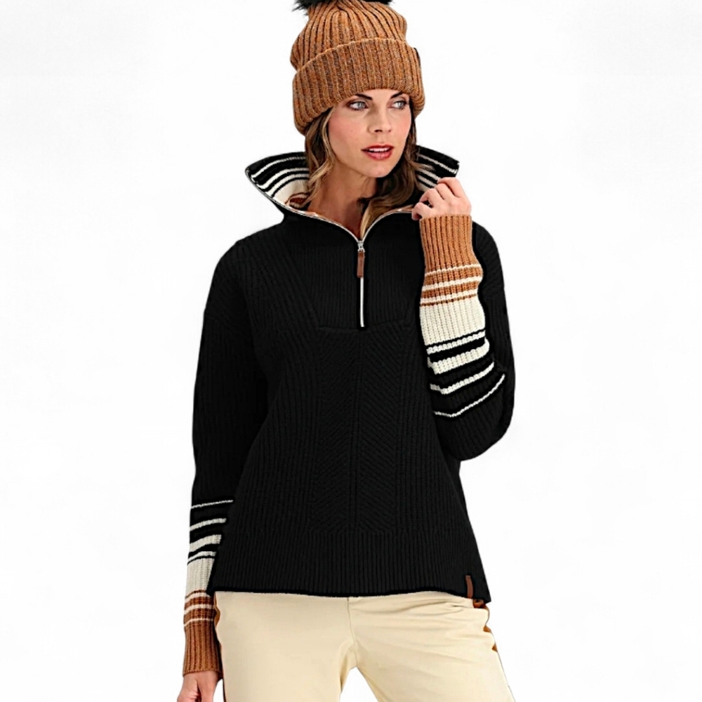 Obermeyer Limber 1/2 Zip 100% Wool Sweater‎ Size Large